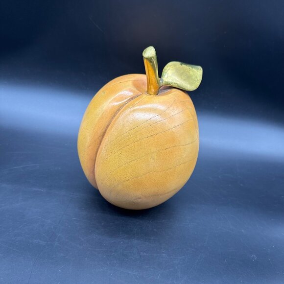 Other - Vintage Wooden Fruit Peach Apple Oversized Kitschy Costa Rica Figurine Statue